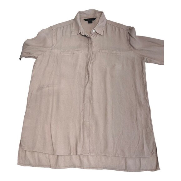 A|X Armani Exchange Womens Button Up Shirt~Size S~Pale Pink/Purple ~ L8 21 - Picture 7 of 9